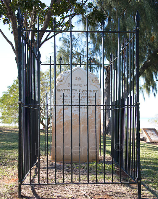 Matthew Forrest Grave Matthew Forrest grave overlooking Reobuck Bay at Pioneer Park, Town Beach