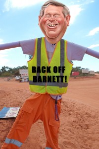 Back Off Barnett Effigy