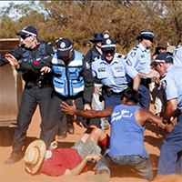 76 year old protestor pushed to the ground by Police